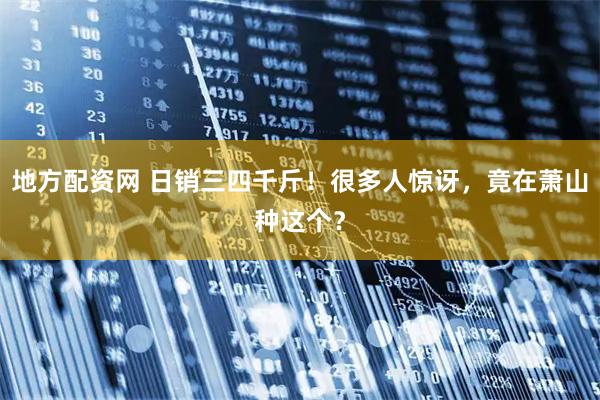地方配资网 日销三四千斤！很多人惊讶，竟在萧山种这个？